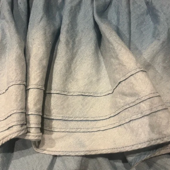 Anthropologie Pilcro knit peplum with chambray flounce so small - Picture 5 of 6